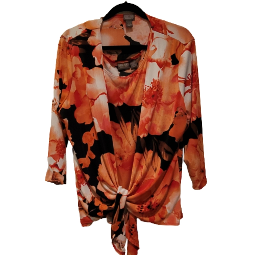 Chico's Jacket and Shell 2 Piece Set  Coral and Black